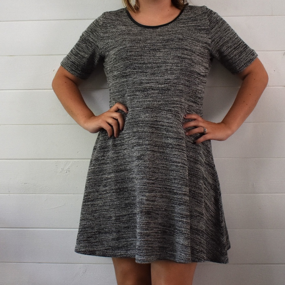 Short Sleeve Grey Dress